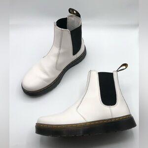 Dr. Martens White Leather Classic Dorian Chelsea Ankle Boots Women’s Size 6